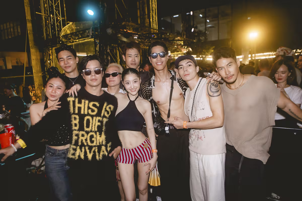 A crew posing on the dance floor