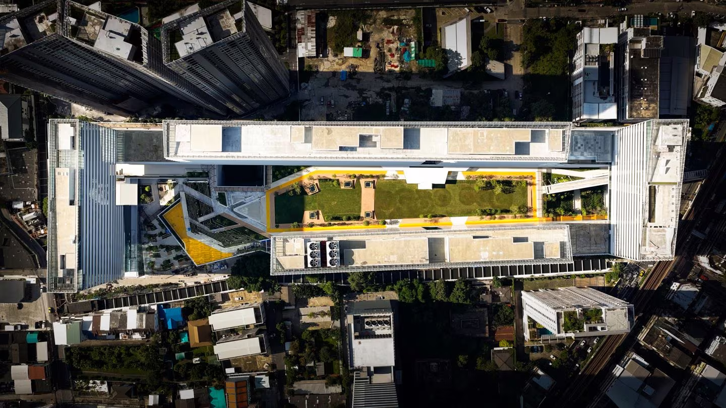 Aerial view of Cloud 11, Bangkok's largest rooftop park