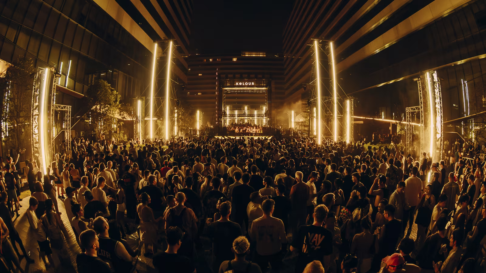 Crowd on the Cloud 11 rooftop at night, Kolour Bangkok