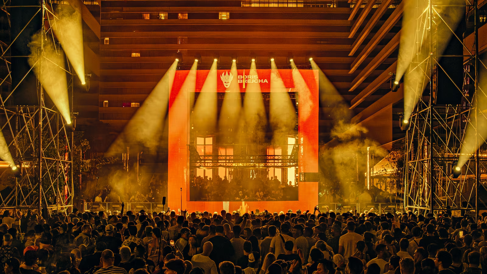 Main stage lit up at Cloud 11 Park, Kolour Bangkok