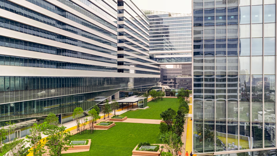 Cloud 11 Park open-air festival space with Bangkok skyline